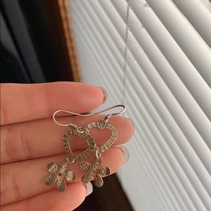 heart flower earrings